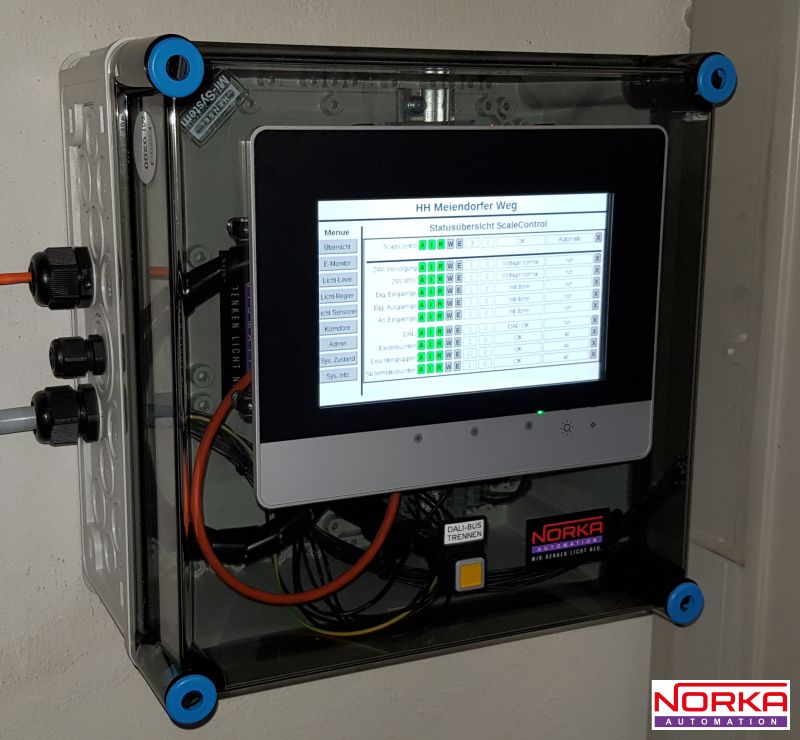 Reference - Touchpanel of the ScaleControl lighting management system on the railway station Meiendorfer Weg of the Hamburger Hochbahn | NORKA Automation